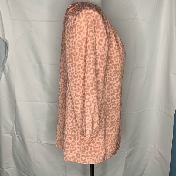 Loft NWOT Leopard Print Split Neck Button Blouse - Picture 8 of 8